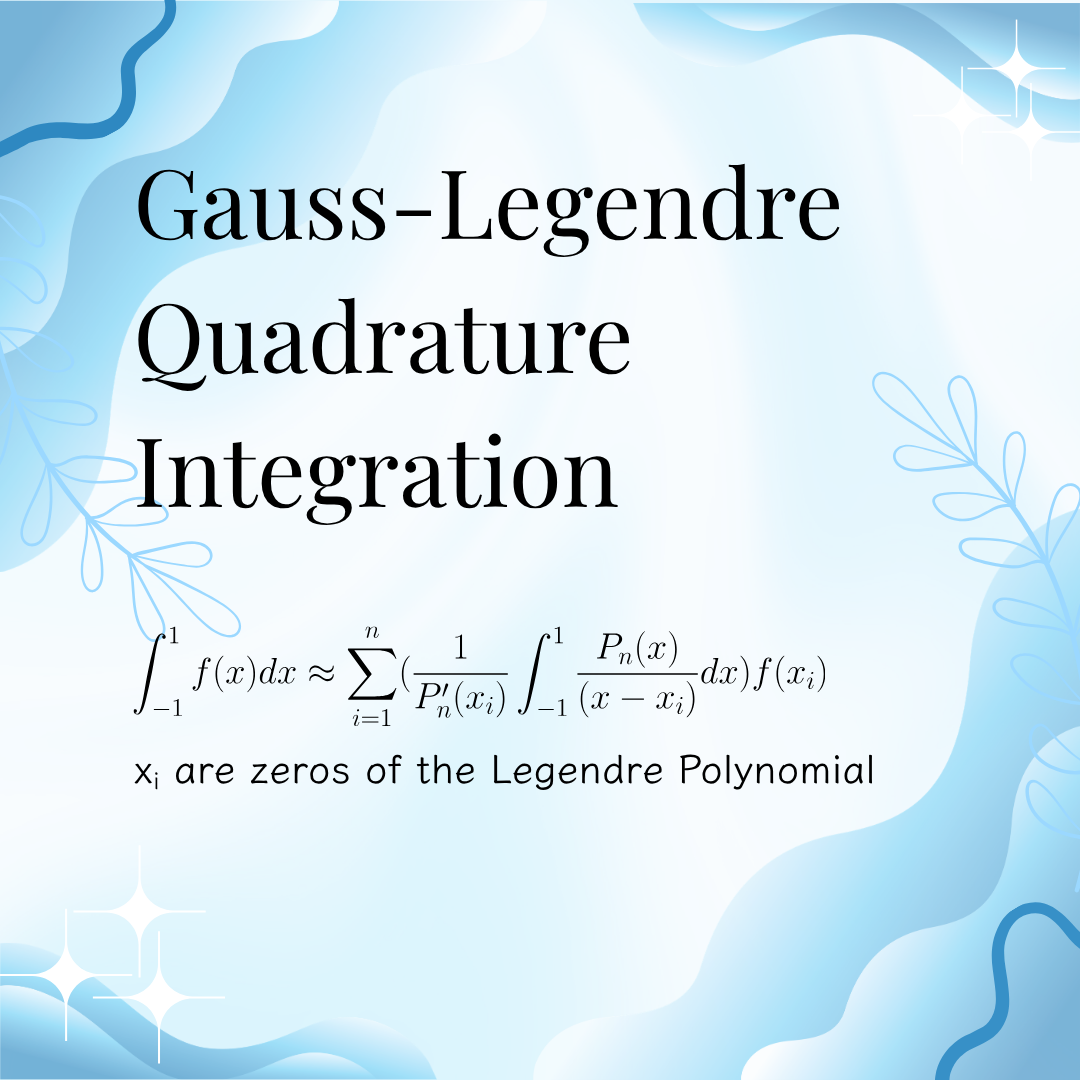 ODEs 6-3: Gauss-Legendre Quadrature Integration